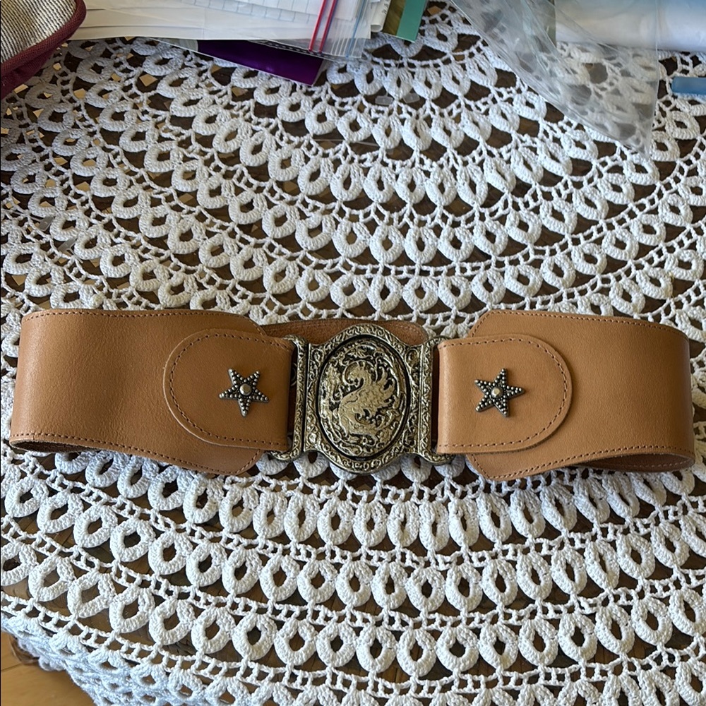 Tan Western Star Buckle Belt